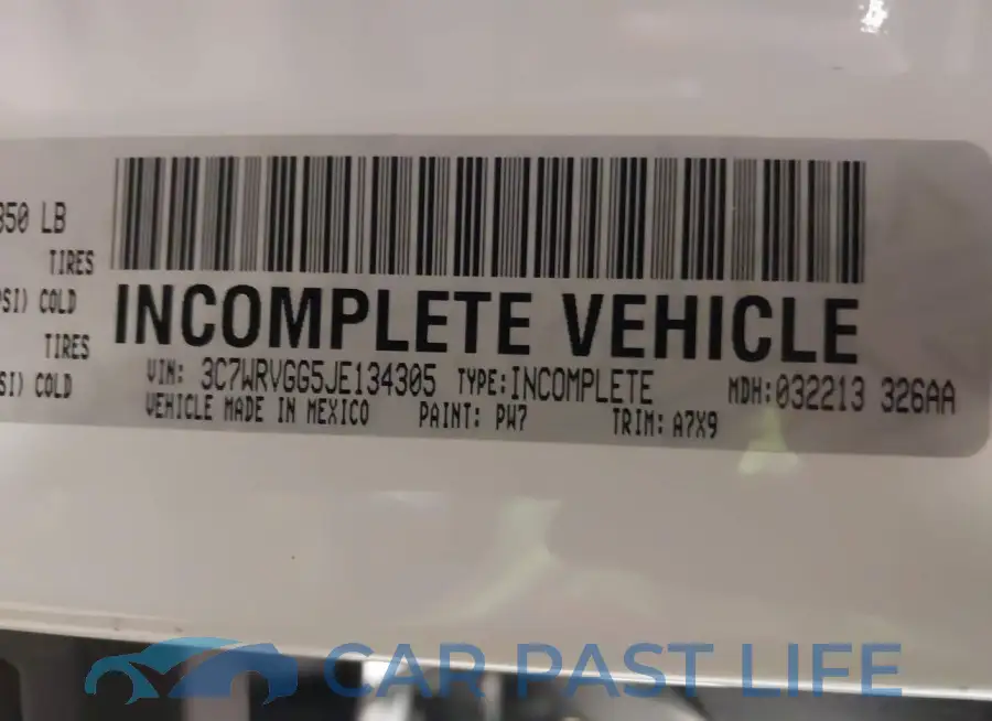 3C7WRVGG5JE134305# 9