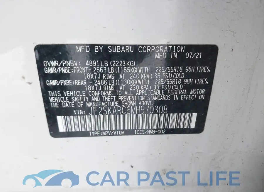 JF2SKARC6MH570308# 9