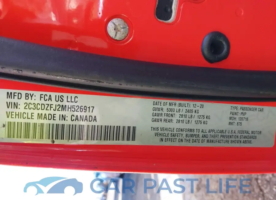 2C3CDZFJ2MH526917# 9