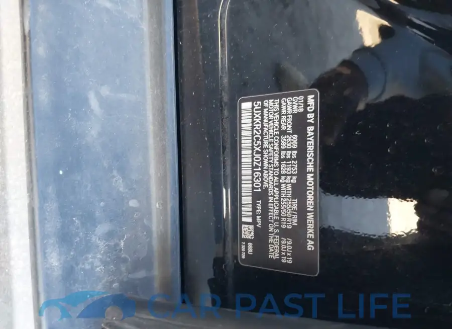 5UXKR2C5XJ0Z16301# 9