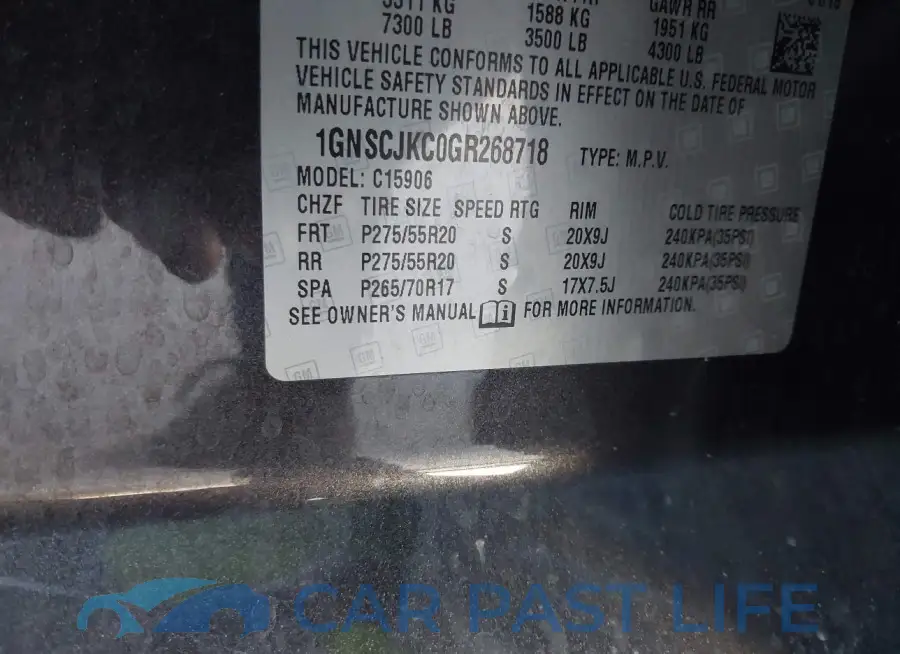 1GNSCJKC0GR268718# 9