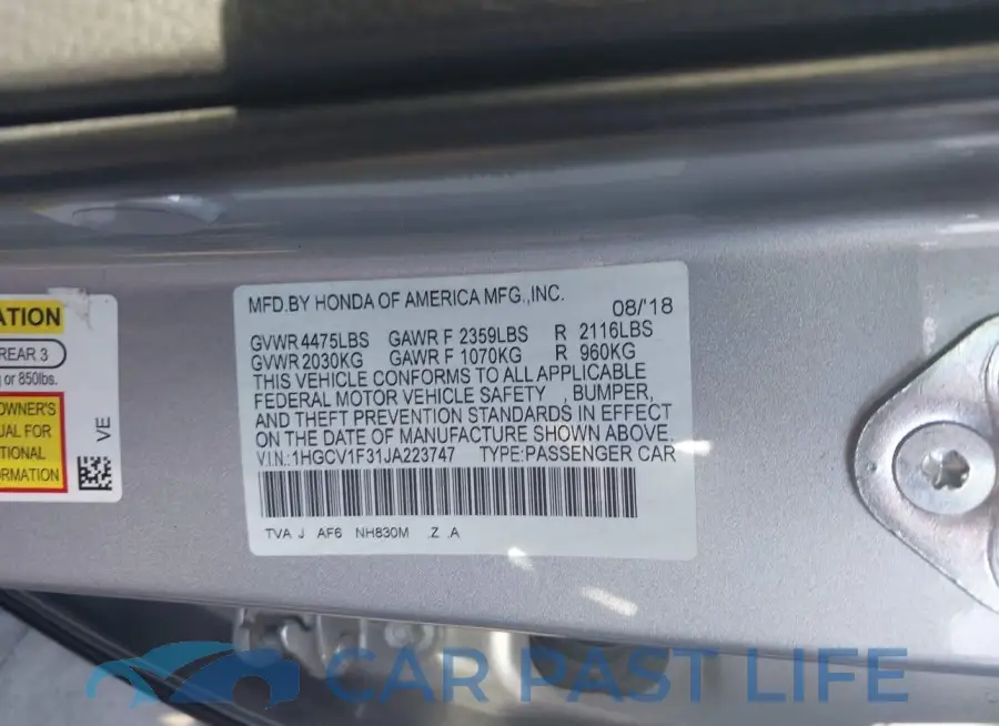 1HGCV1F31JA223747# 9