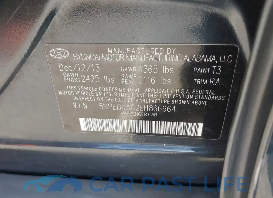 5NPEB4AC2EH866664# 9