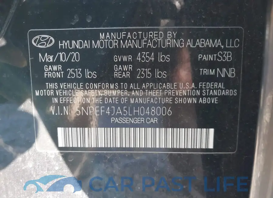 5NPEF4JA5LH048006# 9