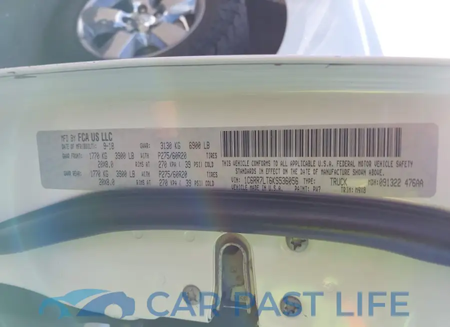 1C6RR7LT6KS536056# 9