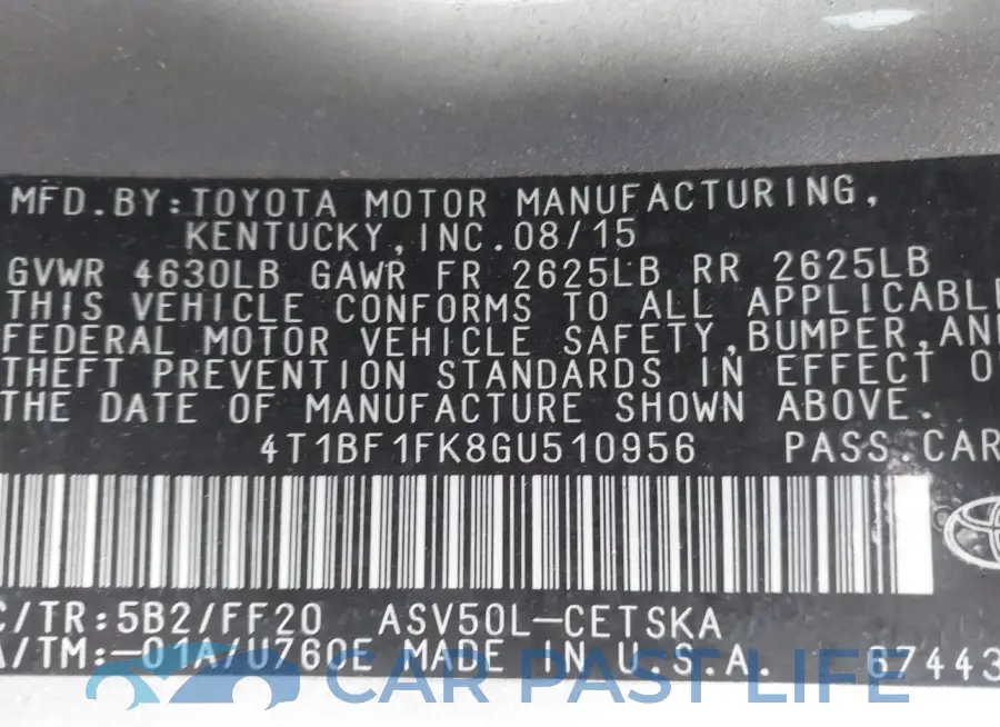 4T1BF1FK8GU510956# 7