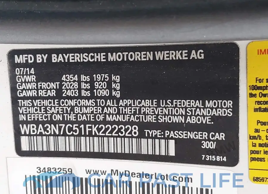 WBA3N7C51FK222328# 9