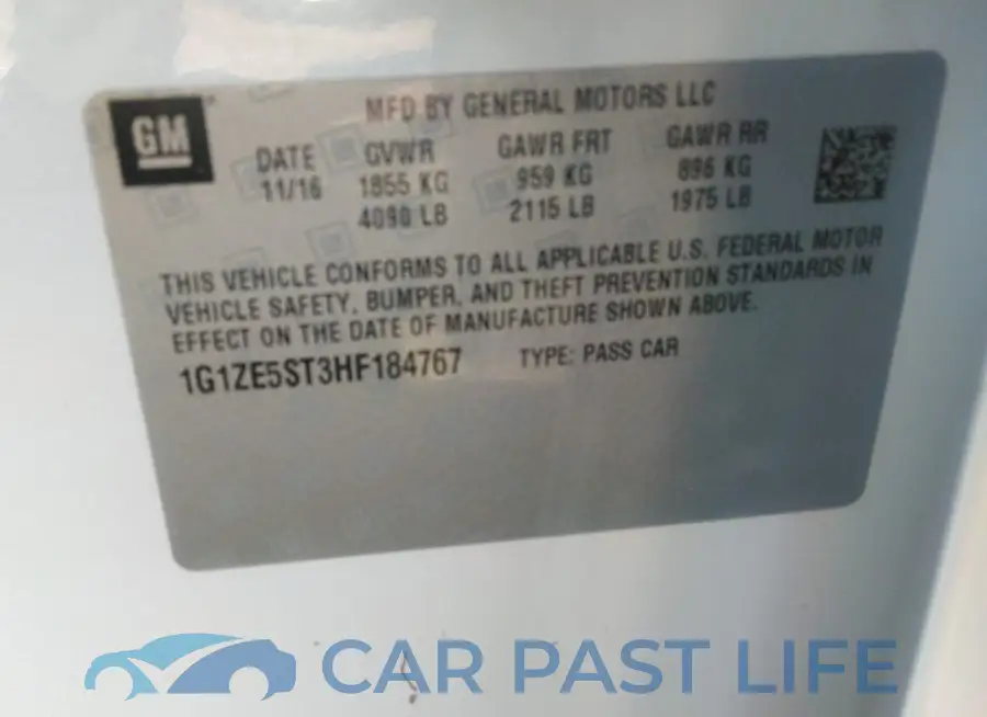 1G1ZE5ST3HF184767# 9