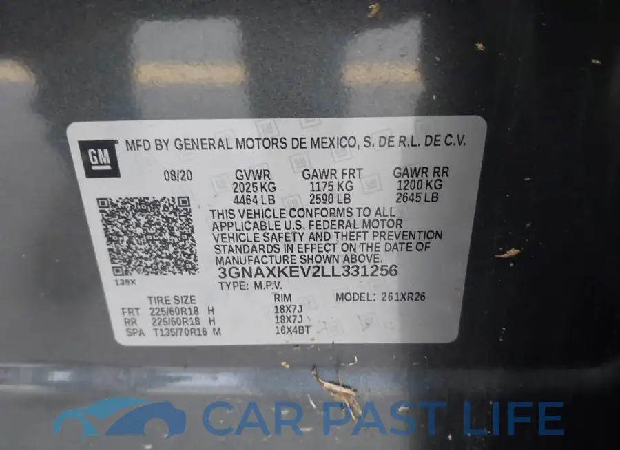 3GNAXKEV2LL331256# 9