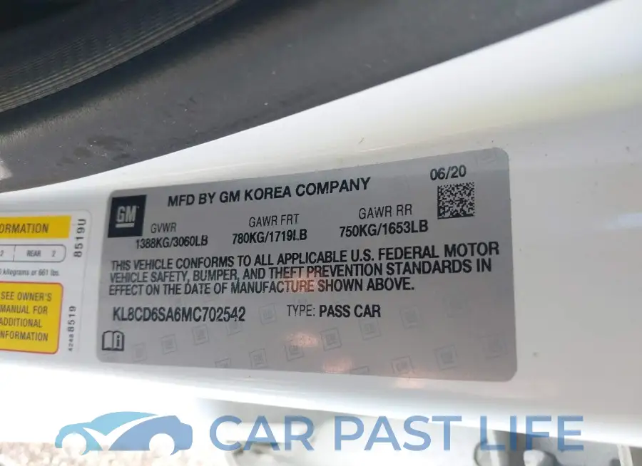 KL8CD6SA6MC702542# 9