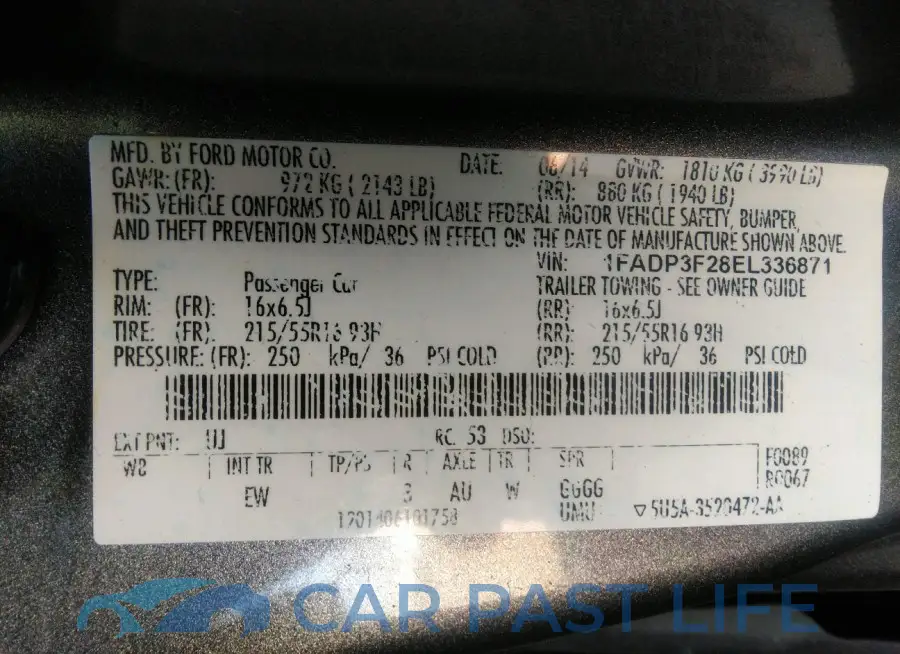 1FADP3F28EL336871# 9