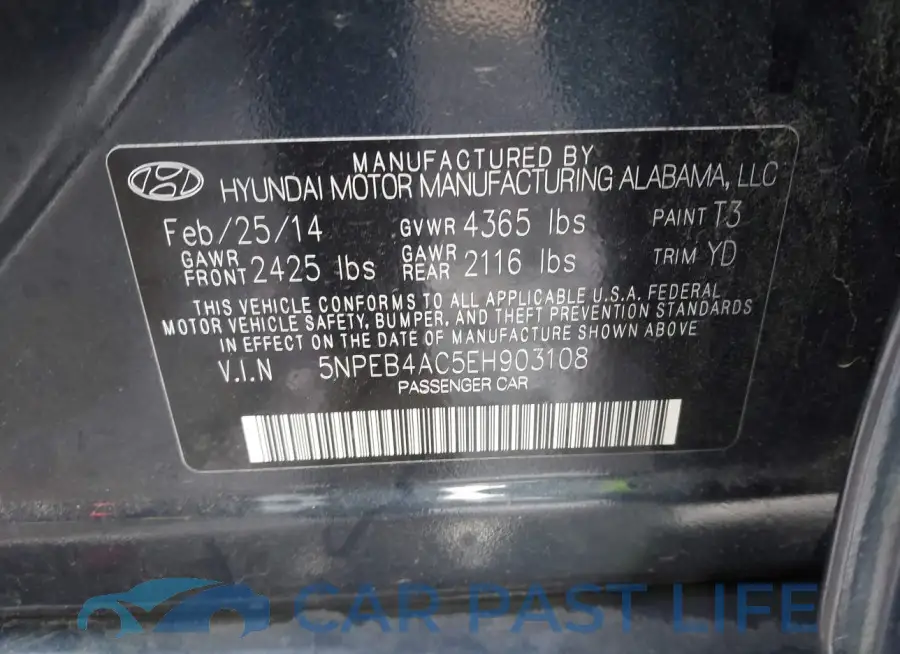 5NPEB4AC5EH903108# 9