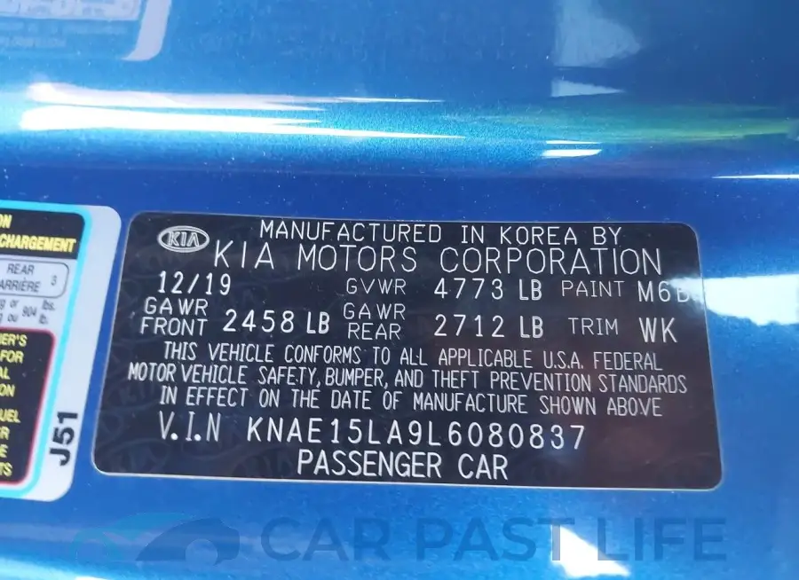 KNAE15LA9L6080837# 9