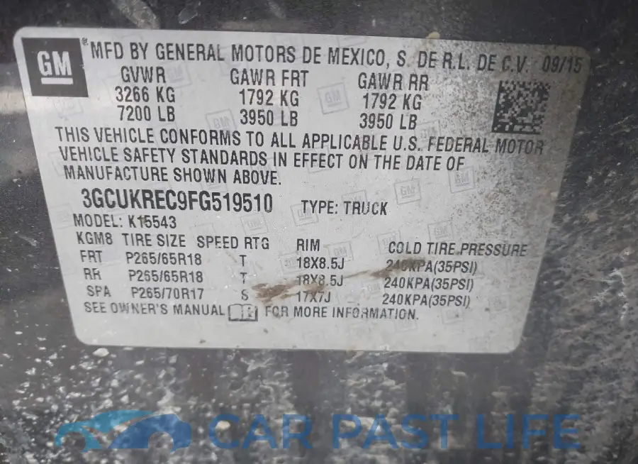 3GCUKREC9FG519510# 9
