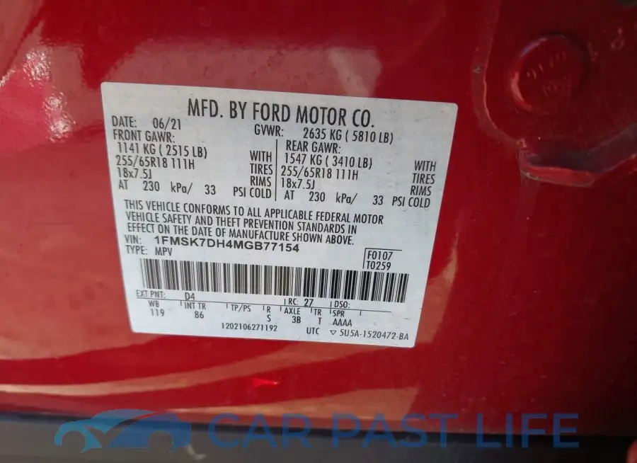 1FMSK7DH4MGB77154# 9