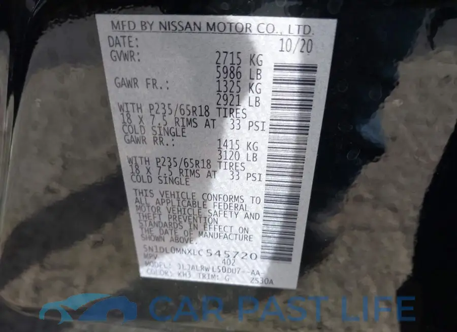 5N1DL0MNXLC545720# 9