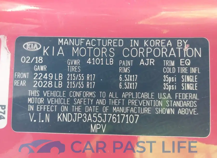 KNDJP3A55J7617107# 9
