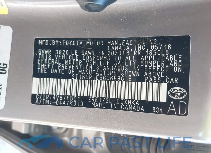 2T1BURHE9GC689618# 9