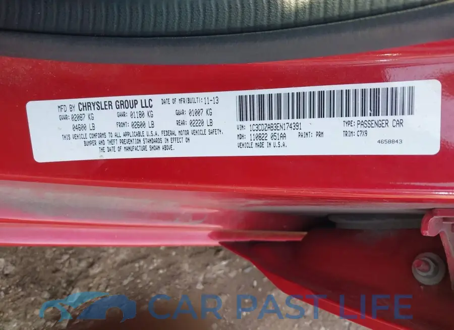 1C3CDZAB3EN174391# 9