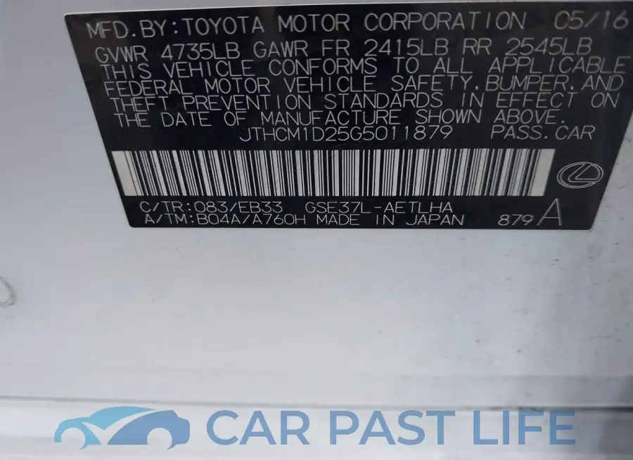 JTHCM1D25G5011879# 9