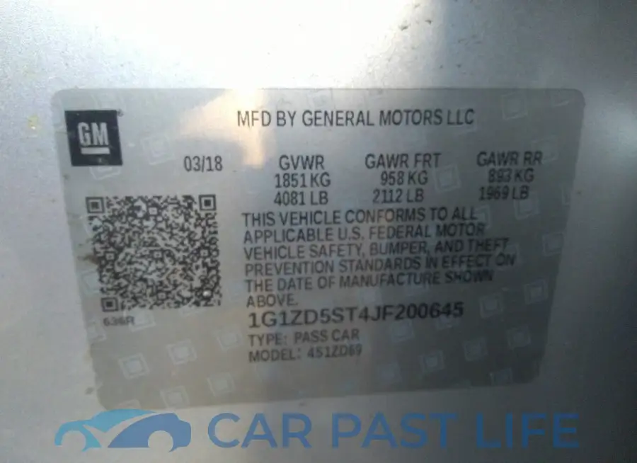 1G1ZD5ST4JF200645# 9