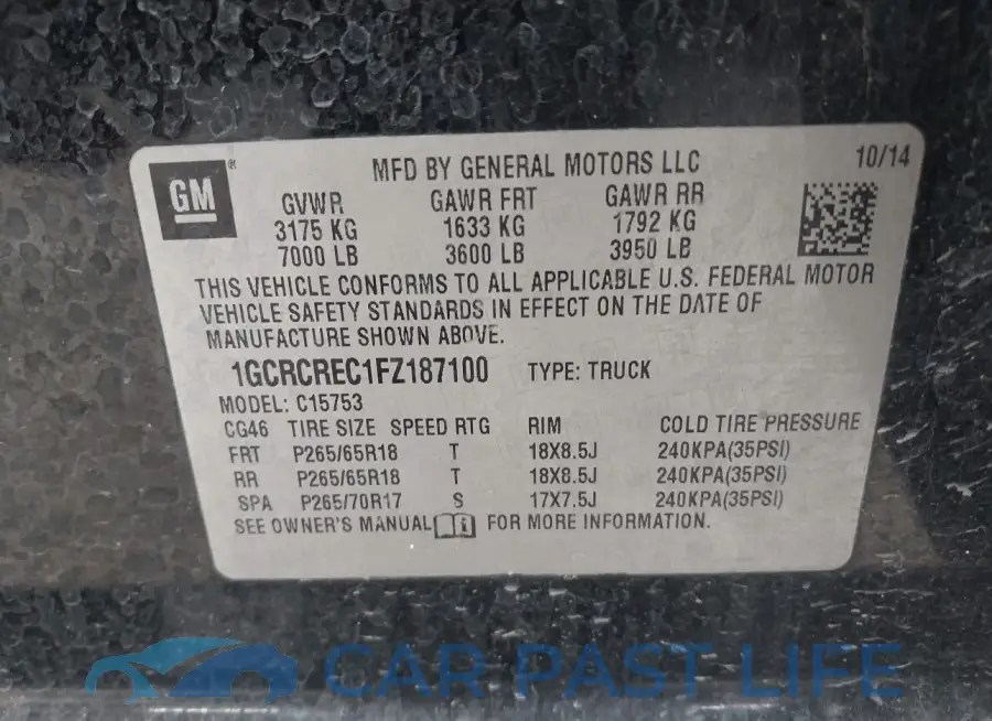 1GCRCREC1FZ187100# 9