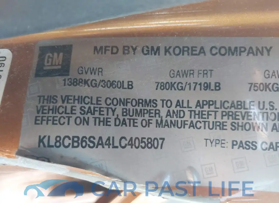 KL8CB6SA4LC405807# 9