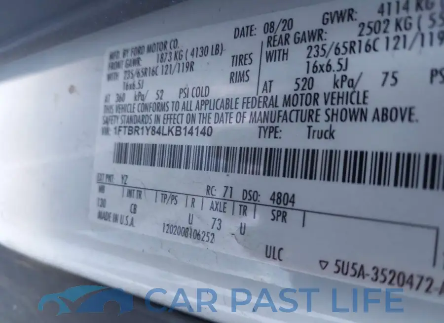 1FTBR1Y84LKB14140# 9
