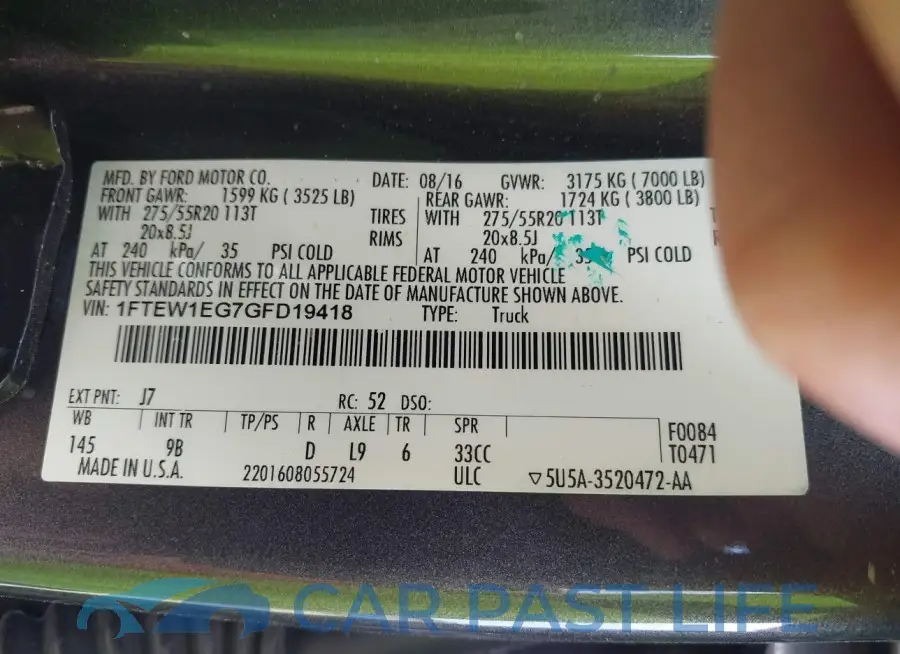 1FTEW1EG7GFD19418# 9
