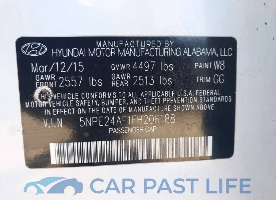 5NPE24AF1FH206188# 9