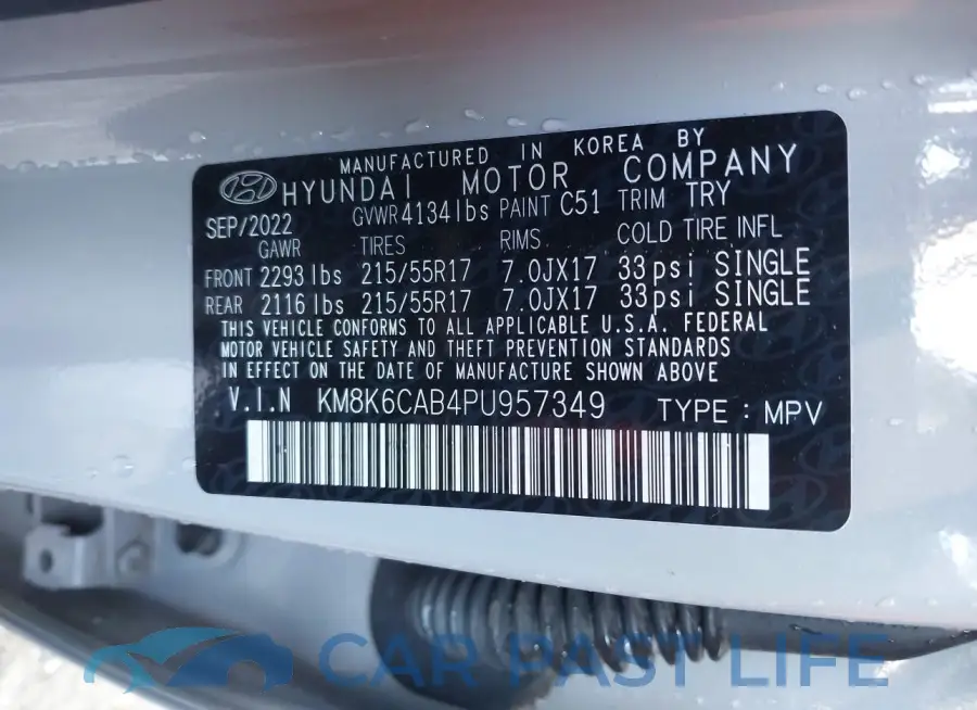 KM8K6CAB4PU957349# 9