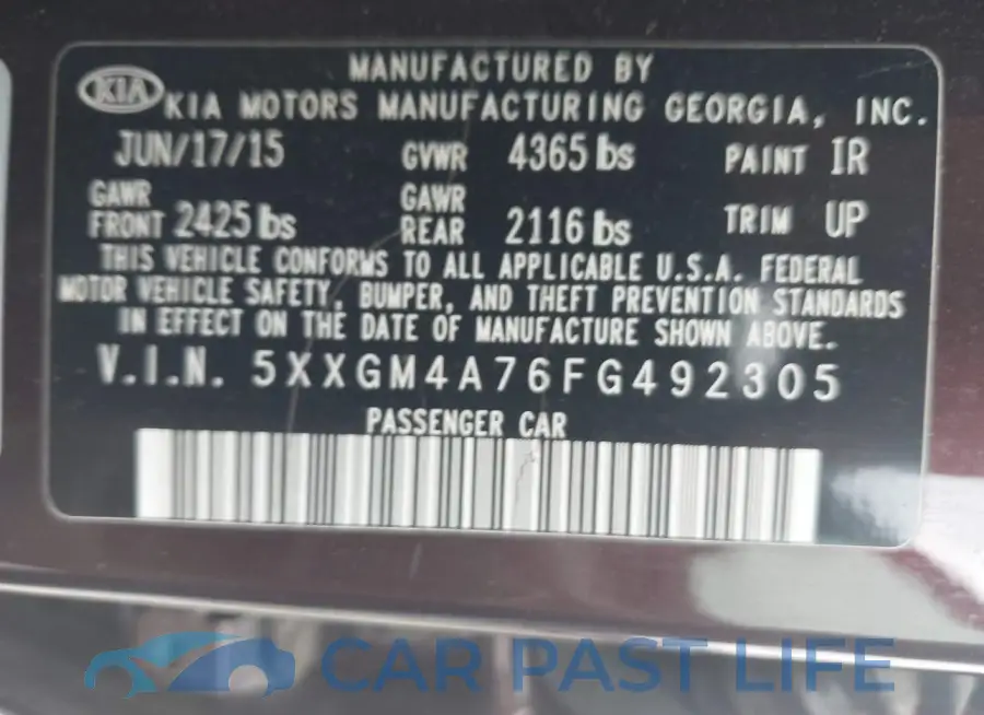 5XXGM4A76FG492305# 9