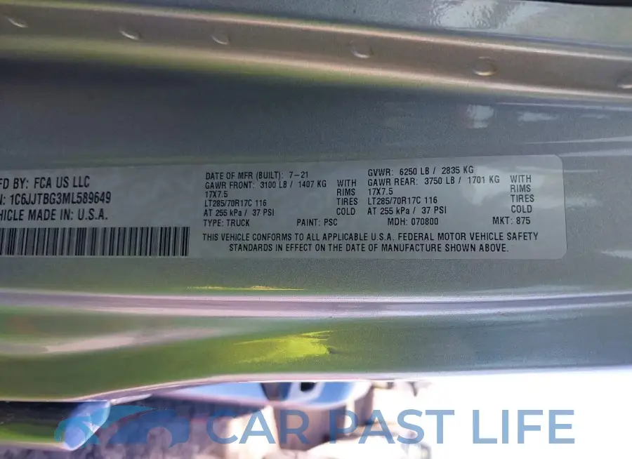 1C6JJTBG3ML589649# 9