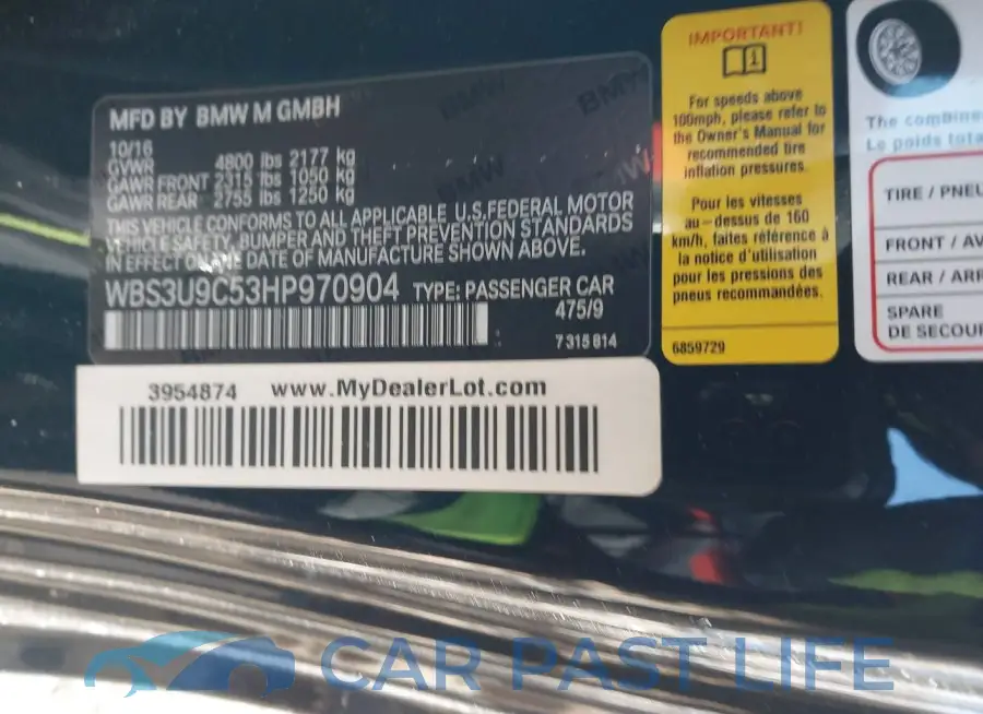 WBS3U9C53HP970904# 9