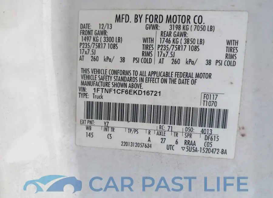 1FTNF1CF6EKD16721# 9