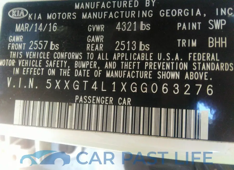 5XXGT4L1XGG063276# 9