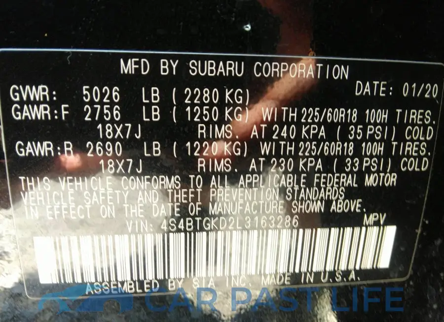4S4BTGKD2L3163286# 9