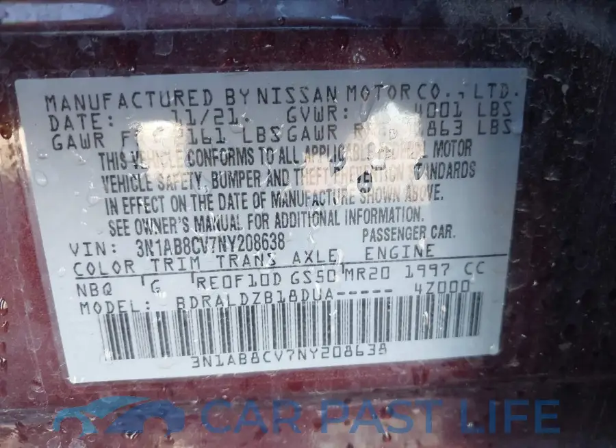 3N1AB8CV7NY208638# 9