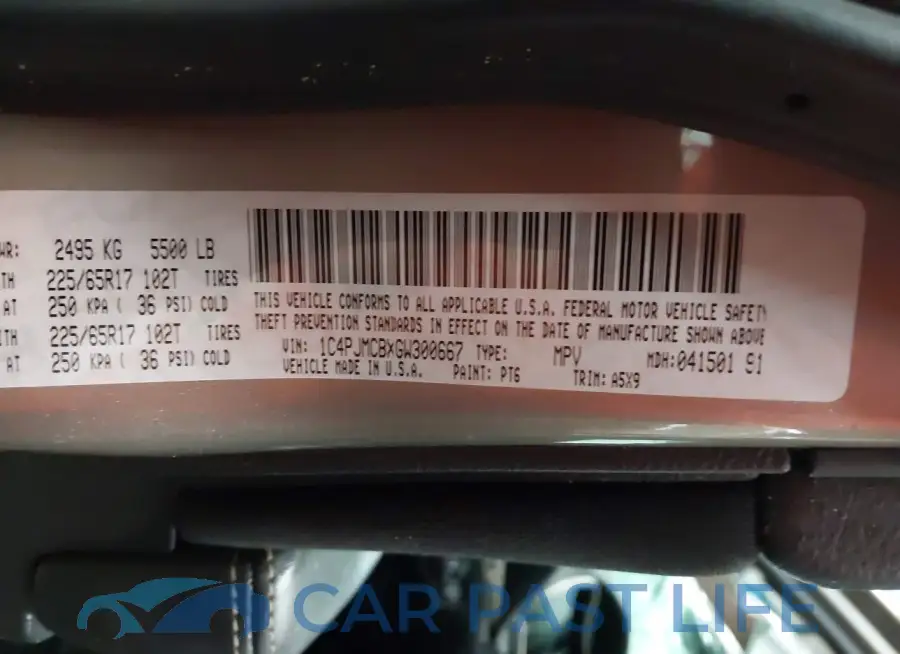 1C4PJMCBXGW300667# 9