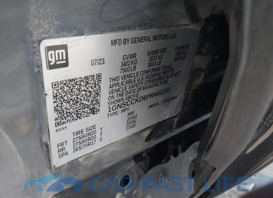 1GNSCCKD6PR441257# 9