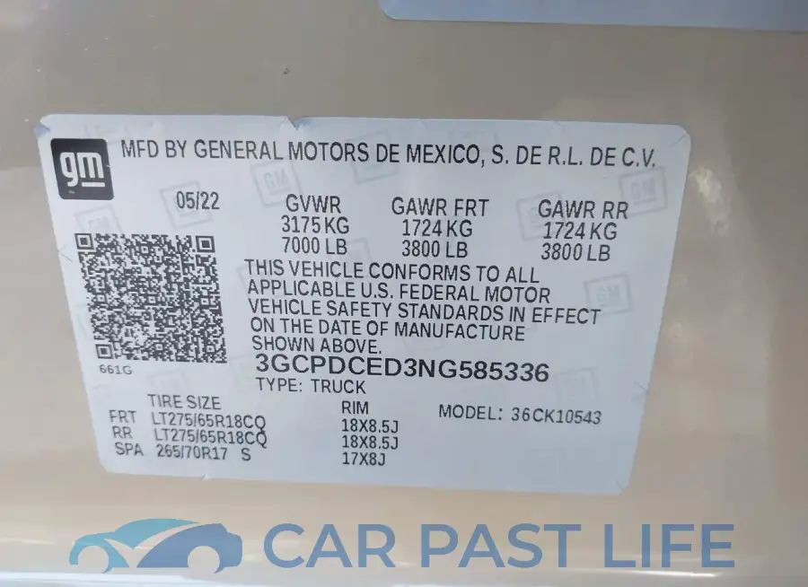3GCPDCED3NG585336# 9