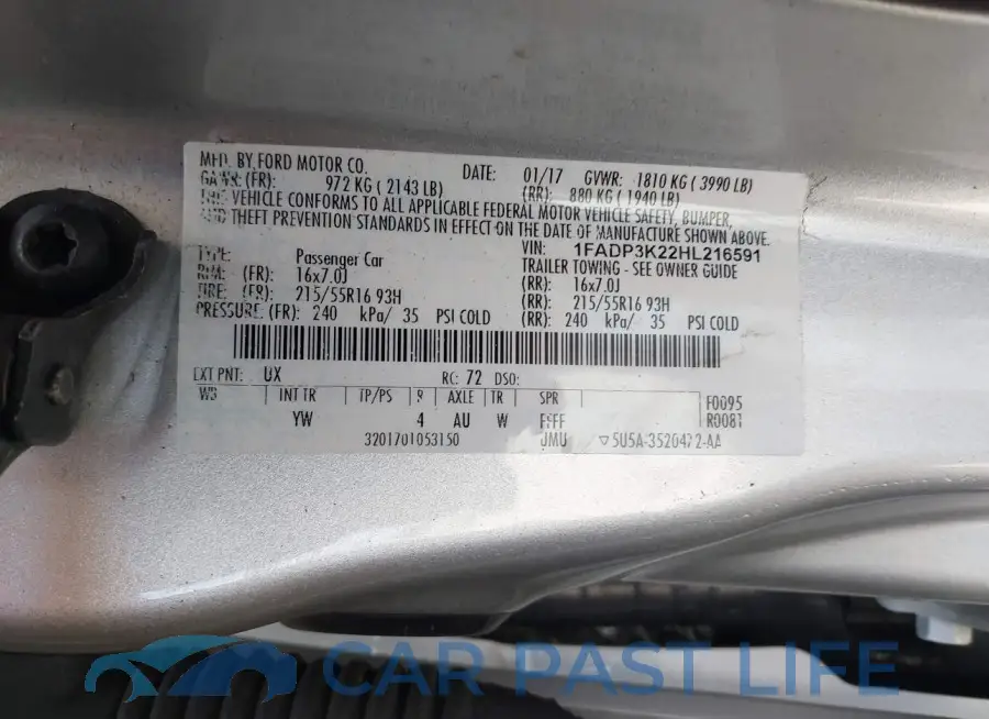 1FADP3K22HL216591# 9