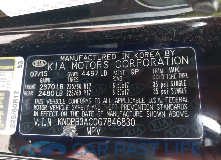KNDPB3AC0G7846830# 9