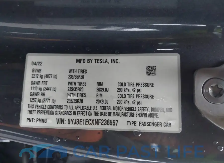 5YJ3E1ECXNF236557# 9