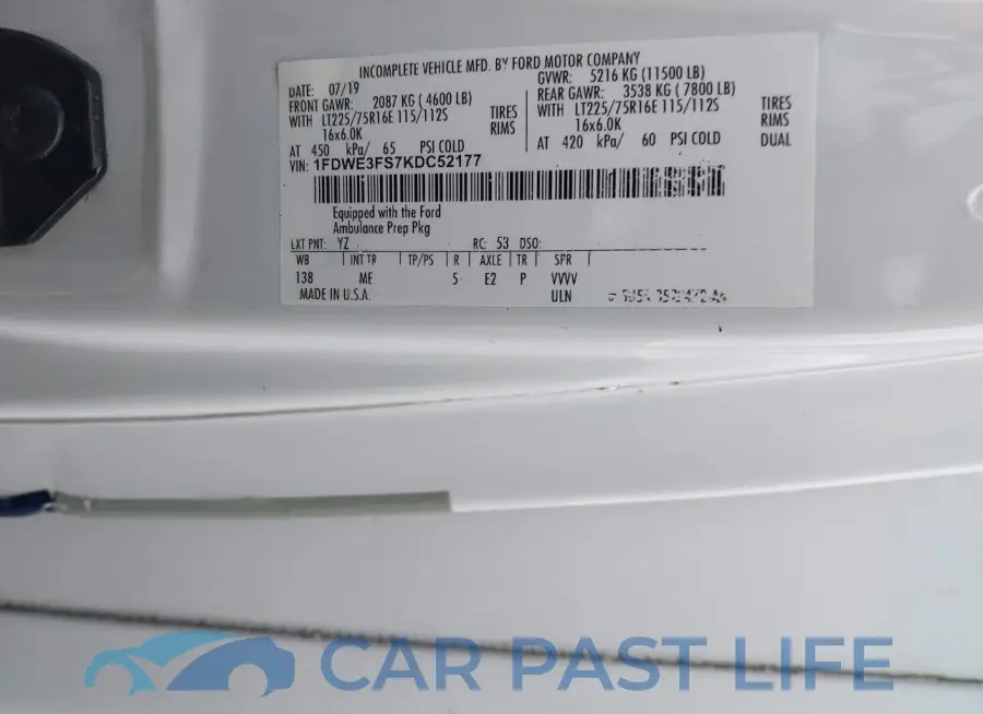 1FDWE3FS7KDC52177# 9