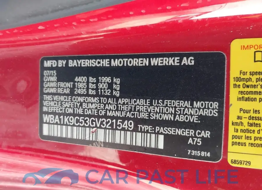 WBA1K9C53GV321549# 9