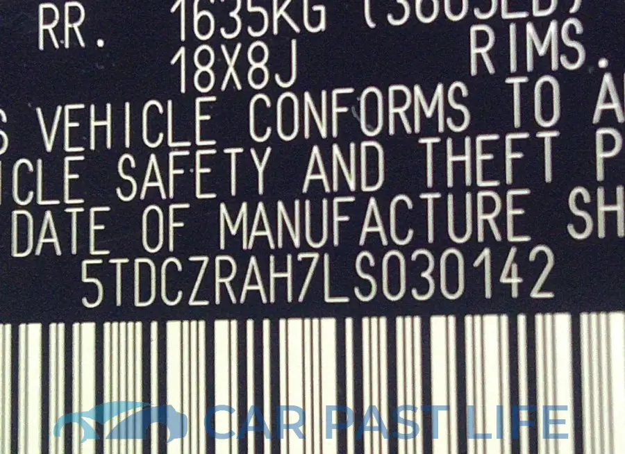 5TDCZRAH7LS030142# 9
