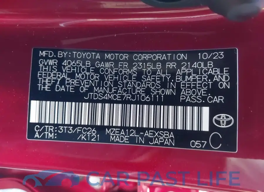 JTDS4MCE7RJ106111# 9