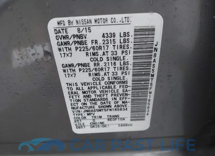 JN8AS5MT5FW165634# 9