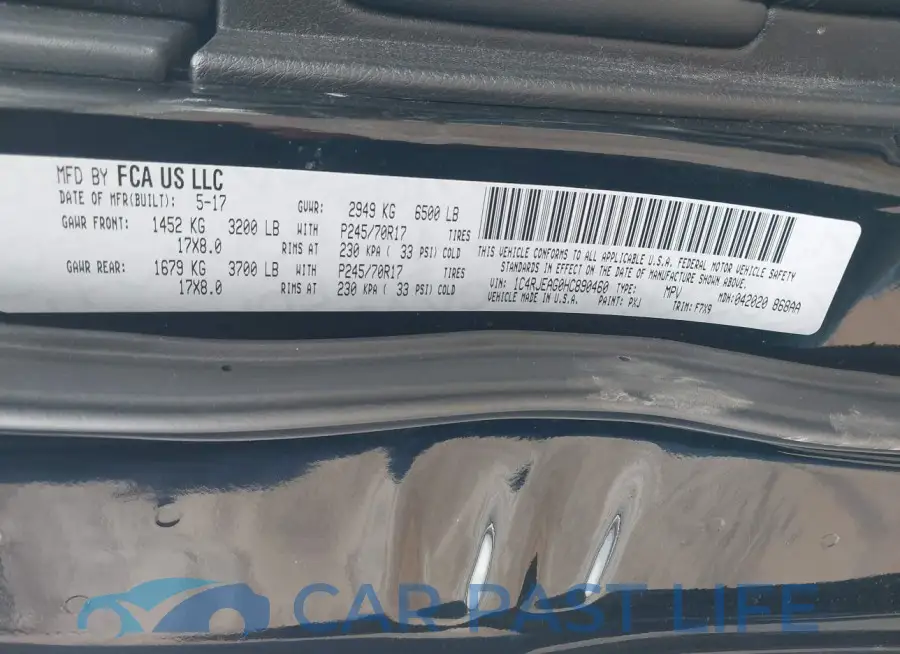 1C4RJEAG0HC890460# 9